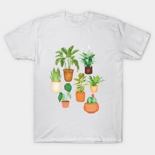 Plant Pots Lover Design Illustration T-Shirt